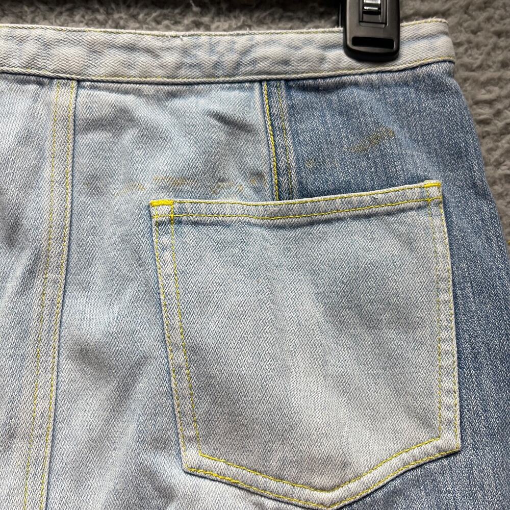 Armani Exchange Denim Skirt Womens Size 0 Blue Colorblock A Line - Picture 12 of 15
